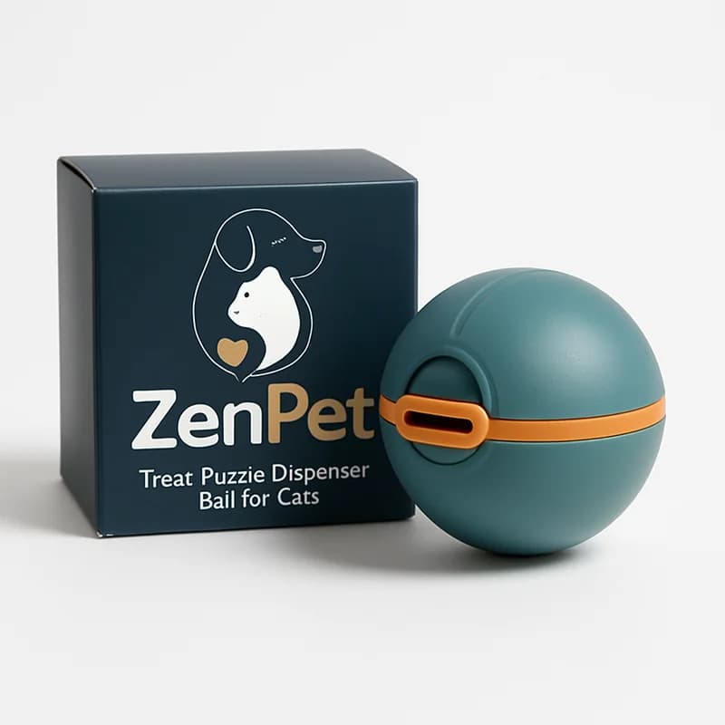 ZenPet Treat Puzzle Dispenser Ball for Cats