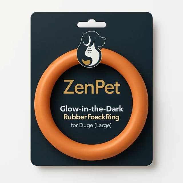ZenPet Glow-in-the-Dark Rubber Fetch Ring for Dogs (Large)
