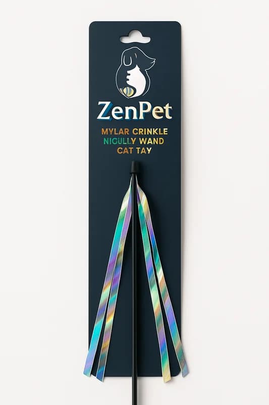 ZenPet Mylar Crinkle Ribbon Wand Cat Toy