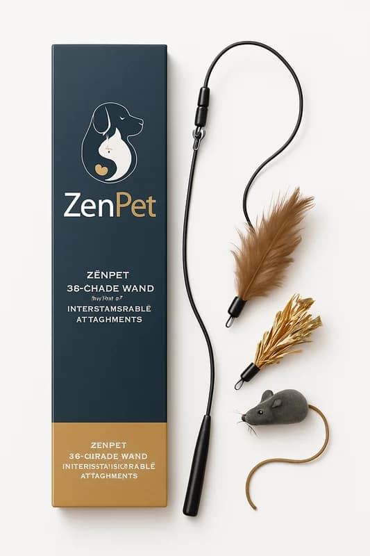 ZenPet 36" Chase Wand with Interchangeable Attachments