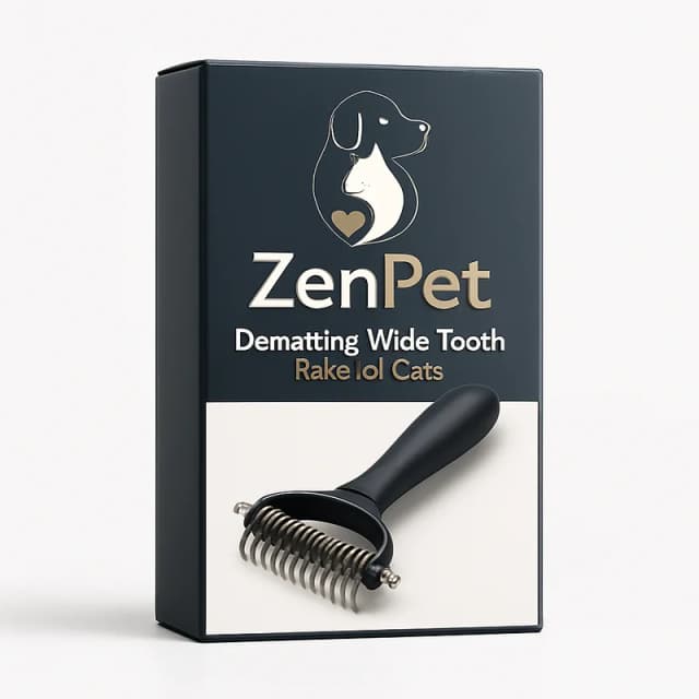 ZenPet Dematting Wide-Tooth Rake for Cats