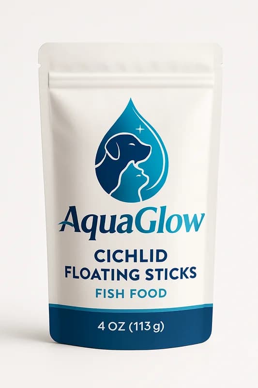 AquaGlow Cichlid Floating Sticks Fish Food (4 oz)