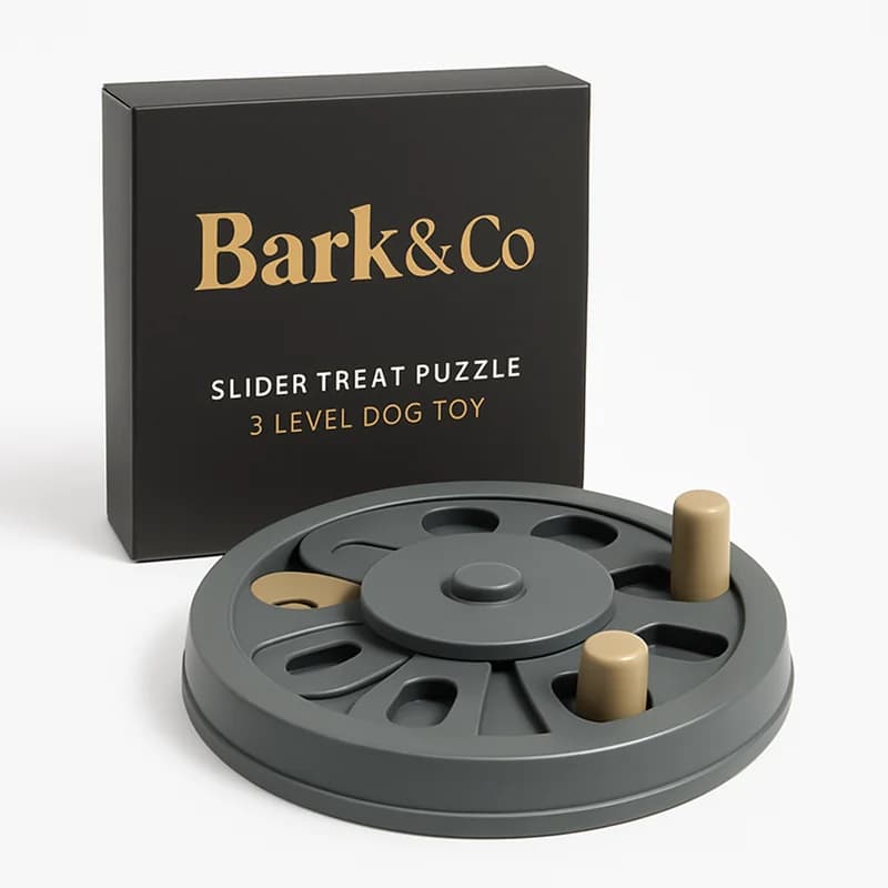 Bark & Co Slider Treat Puzzle 3-Level Dog Toy