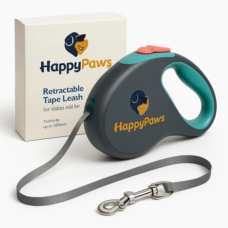 HappyPaws Retractable Tape Leash for Dogs (16 ft)
