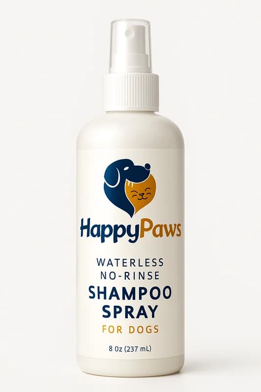 HappyPaws Waterless No-Rinse Shampoo Spray for Dogs (8 oz)