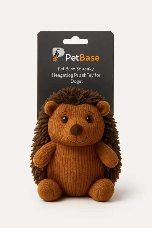 PetBase Squeaky Hedgehog Plush Toy for Dogs (Medium)