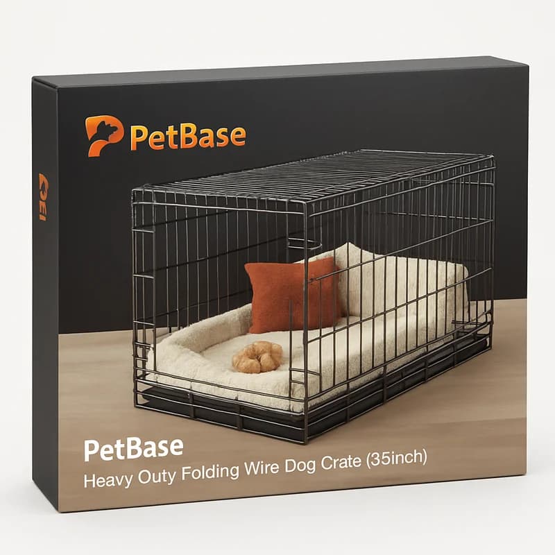 PetBase Heavy-Duty Folding Wire Dog Crate (36 inch)