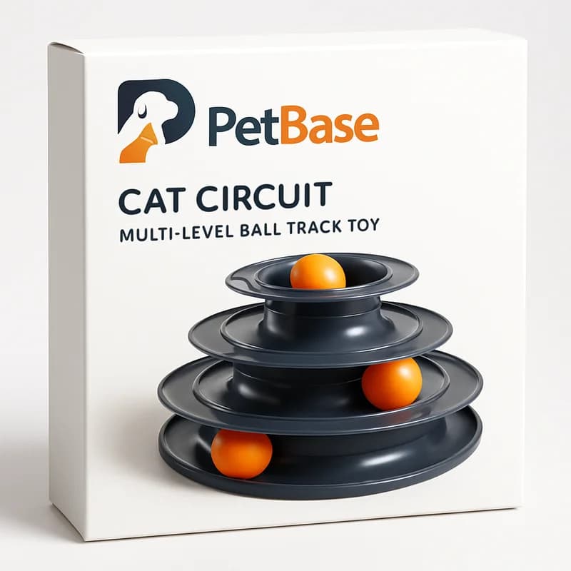 PetBase Cat Circuit Multi-Level Ball Track Toy