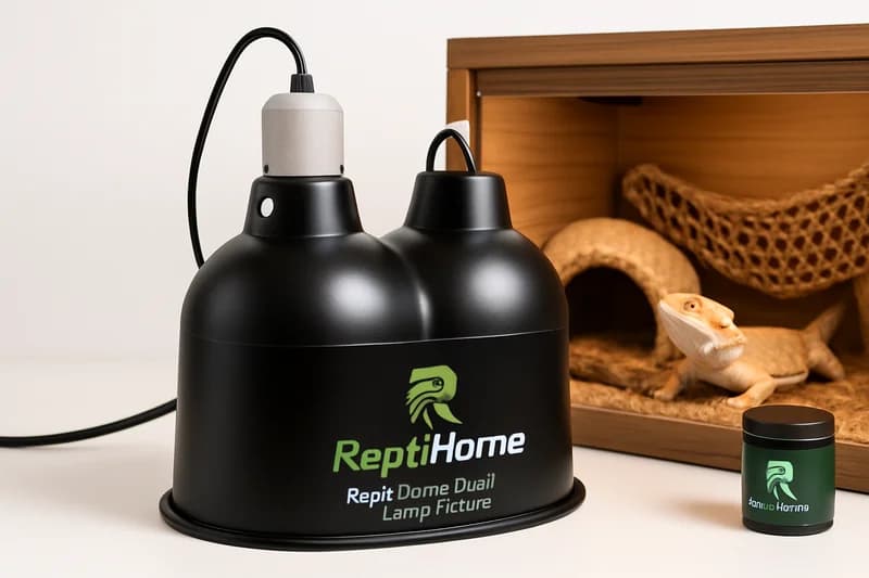 ReptiHome Deep Dome Dual Lamp Fixture