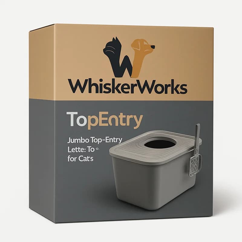WhiskerWorks TopEntry Jumbo Top-Entry Litter Box for Cats