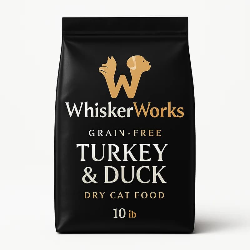 WhiskerWorks Grain-Free Turkey & Duck Dry Cat Food (10 lb)