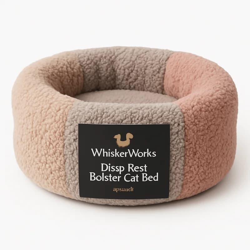 WhiskerWorks Deep Rest Bolster Cat Bed (24 inch)