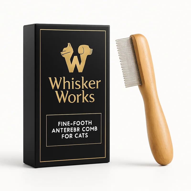 WhiskerWorks Fine-Tooth Anti-Flea Comb for Cats