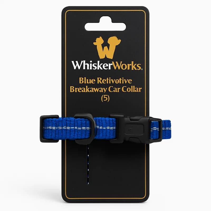 WhiskerWorks Blue Reflective Breakaway Cat Collar (S)