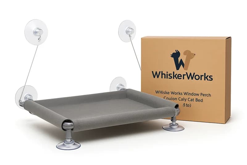 WhiskerWorks Window Perch Suction-Cup Cat Bed (16" x 10")