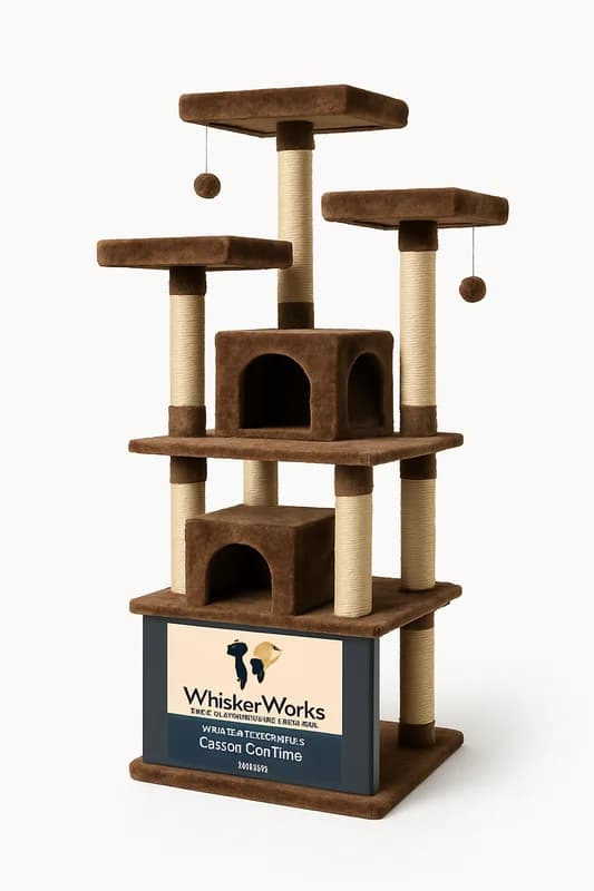 WhiskerWorks 52" Activity Center Cat Tree Brown