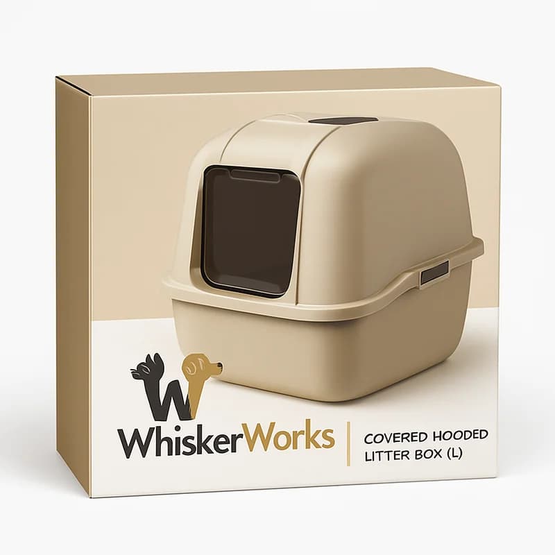 WhiskerWorks Covered Hooded Litter Box (L)