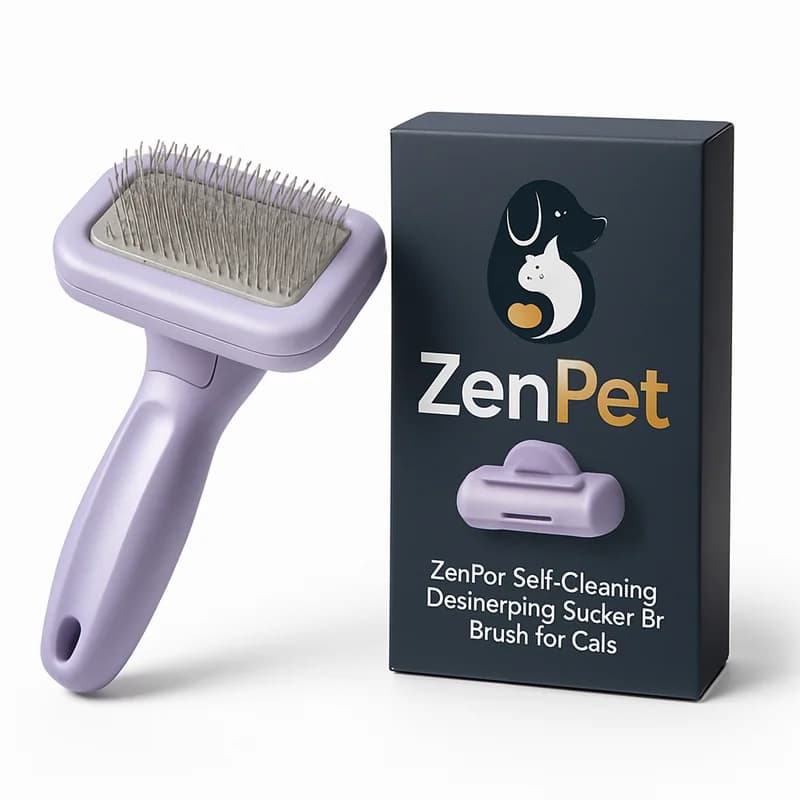 ZenPet Self-Cleaning Deshedding Slicker Brush for Cats