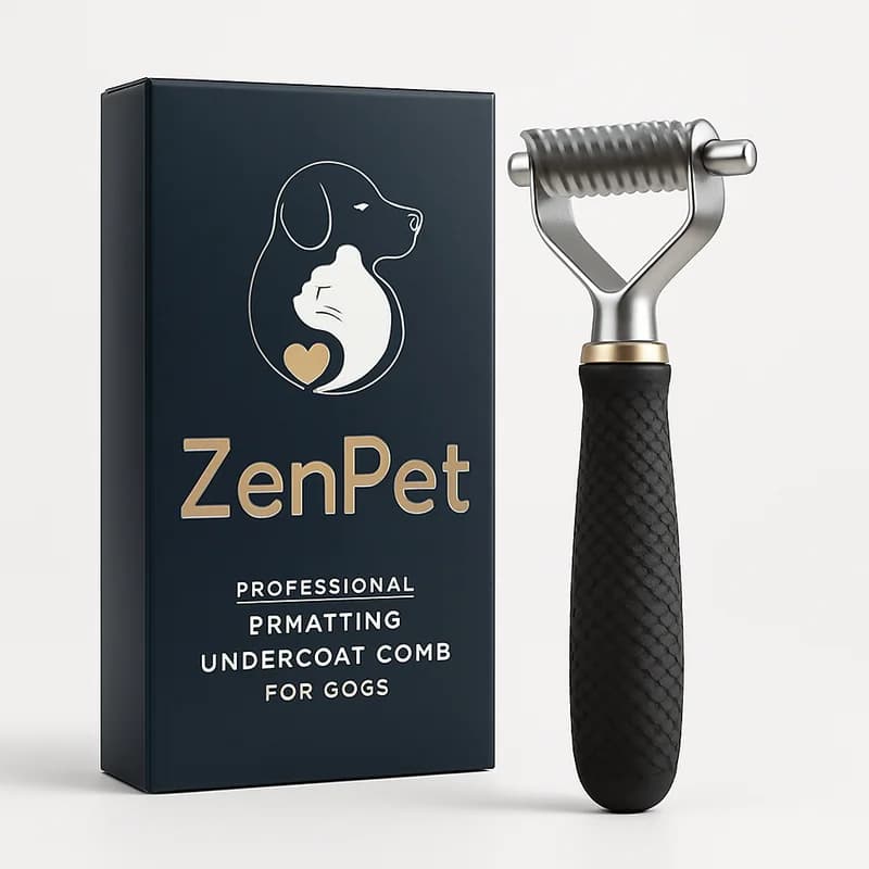 ZenPet Professional Dematting Undercoat Comb for Dogs