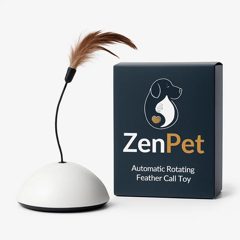 ZenPet Automatic Rotating Feather Cat Toy